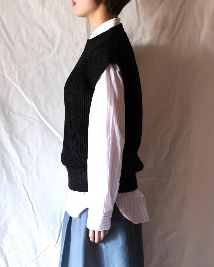 Cristaseya：WASHI PAPER GILLET - BLACK - ORANN ONLINE SHOP