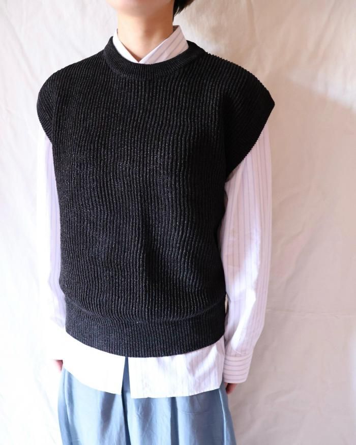 Cristaseya：WASHI PAPER GILLET - BLACK - ORANN ONLINE SHOP