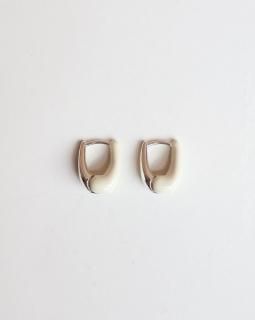 R.ALAGANDIPPED TINY TINY PUFFY HOOPS - SILVER/LIGHT YELLOW