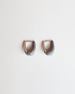 R.ALAGANDIPPED TINY TINY PUFFY HOOPS - SILVER/GRAY