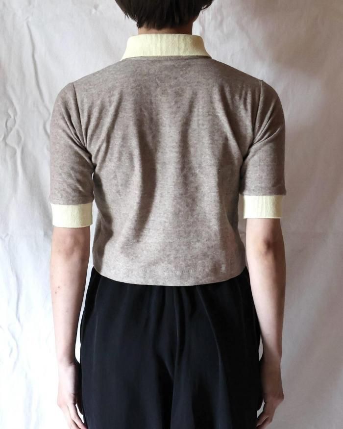 pelleq :ORGANIC COTTON MINI PILE POLO T - OATS - ORANN pelleq :ORGANIC COTTON MINI PILE POLO T - OATS - ORANN