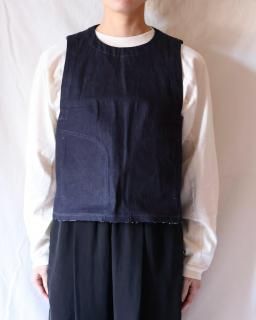 pelleq SLEEVELESS LIGHT DENIM SHIRT - RIGID