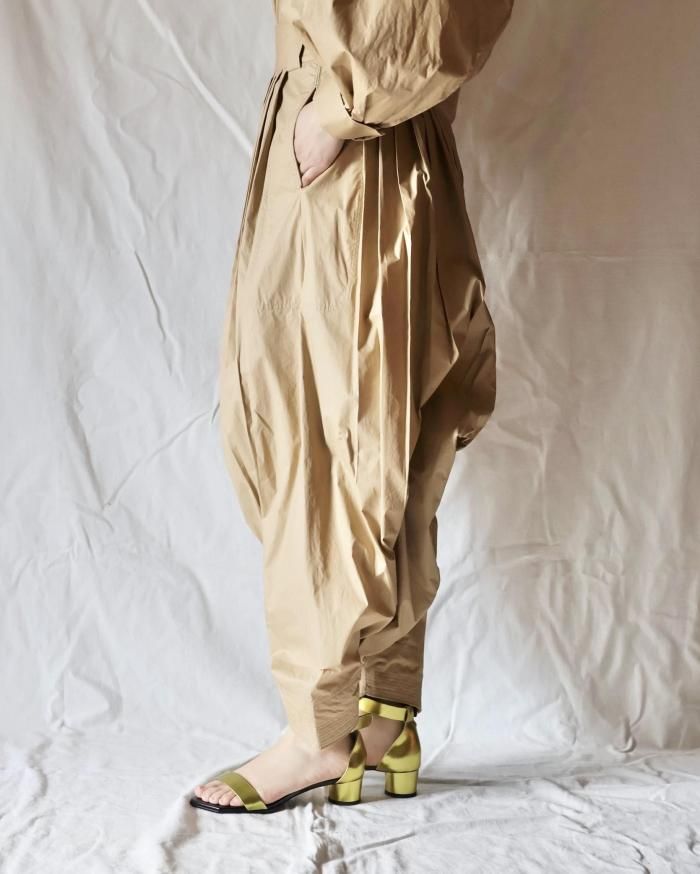 FUMIKA UCHIDA： COATED BALLOON PANTS - BEIGE - ORANN ONLINE SHOP
