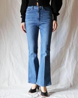 Mame KurogouchiStretch Cropped Flare Jeans - BLUE		