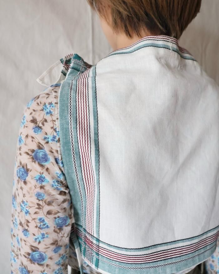 FUMIKA UCHIDA： HANDKERCHIEF BIB TOP - GREEN PLAID - ORANN
