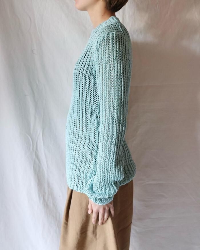 Ernie Palo：BACK SLIT MESH KNIT - SAX - ORANN ONLINE SHOP