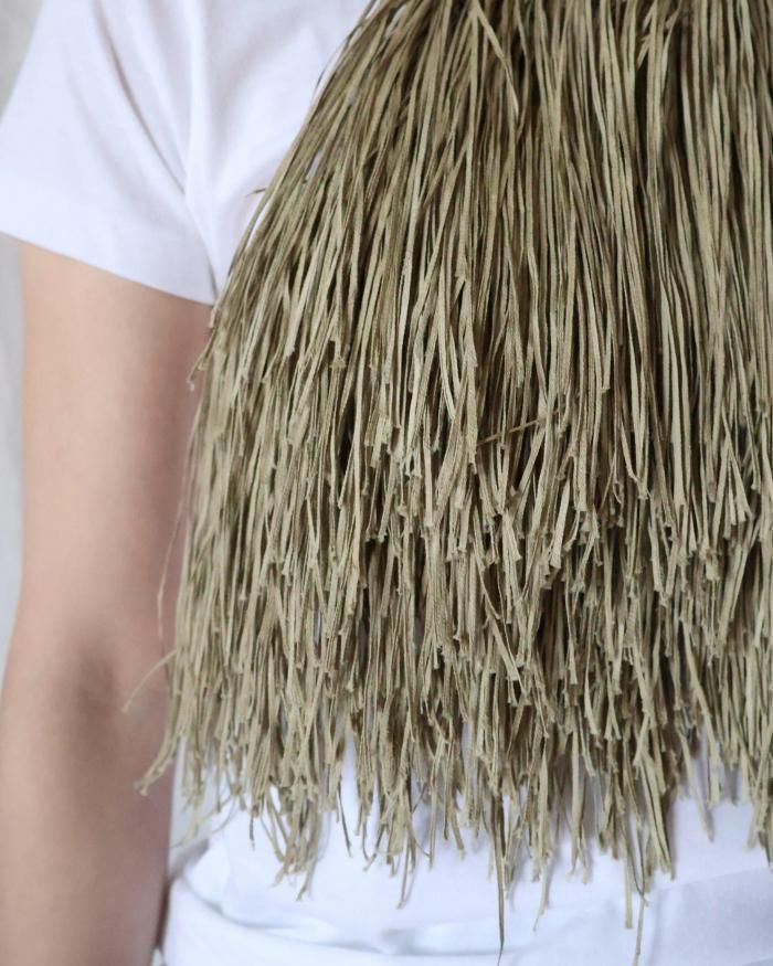 FUMIKA UCHIDA： FRINGE HALTER TOP - GRASS - ORANN ONLINE SHOP