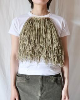 FUMIKA UCHIDAFRINGE HALTER TOP - GRASS