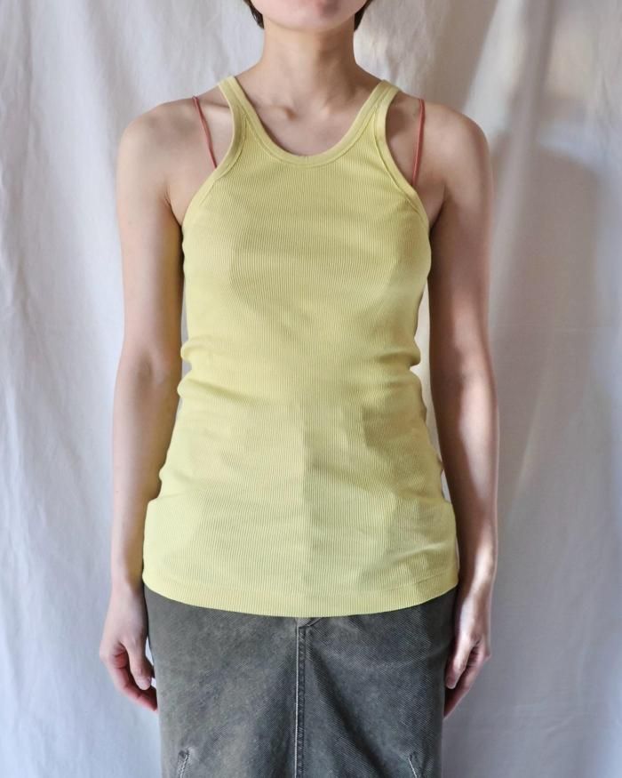 overneath タンクトップ OVERNEATH：RIB TANK TOP - MUSTARD - ORANN ONLINE SHOP