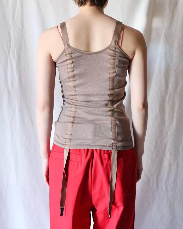 OVERNEATH：GARTER TANK TOP - LIGHT BROWN - ORANN ONLINE SHOP