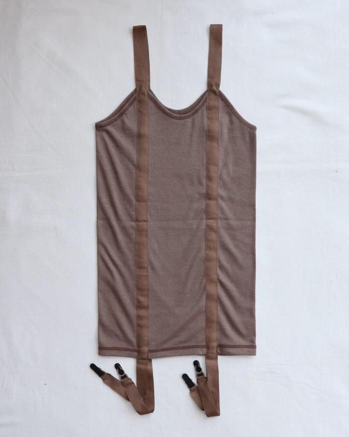 OVERNEATH：GARTER TANK TOP - LIGHT BROWN - ORANN ONLINE SHOP
