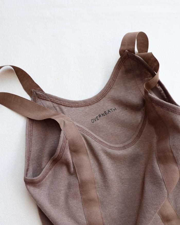 OVERNEATH：GARTER TANK TOP - LIGHT BROWN - ORANN ONLINE SHOP