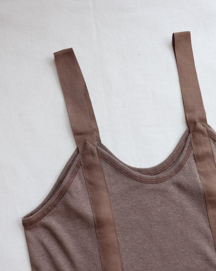 OVERNEATH：GARTER TANK TOP - LIGHT BROWN - ORANN ONLINE SHOP