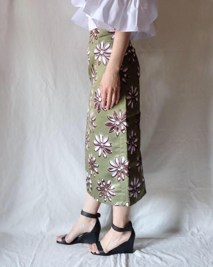 Meryll Rogge：MIDI STRAIGHT SKIRT - KHAKI - ORANN ONLINE SHOP