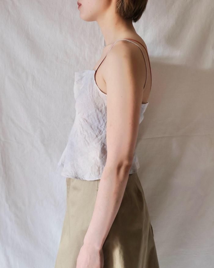 FUMIKA UCHIDA： SHADOW PLAID CAMISOLE - GREY PLAID - ORANN