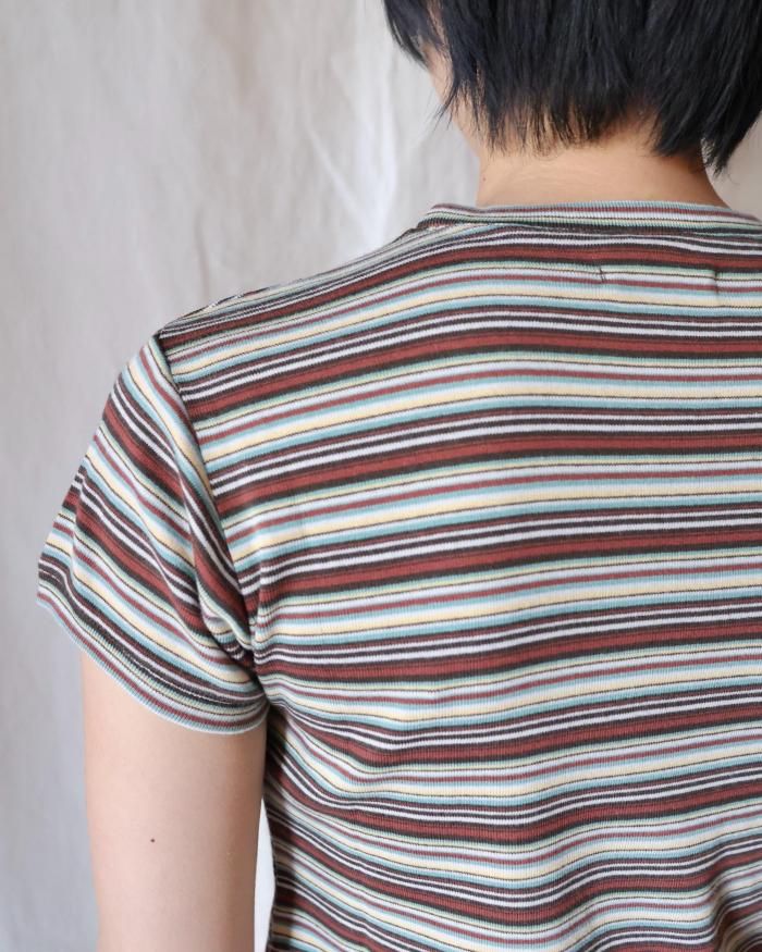 FUMIKA_UCHIDA/OVERDYED SIDE SHIRRING TEE(PURPLE)