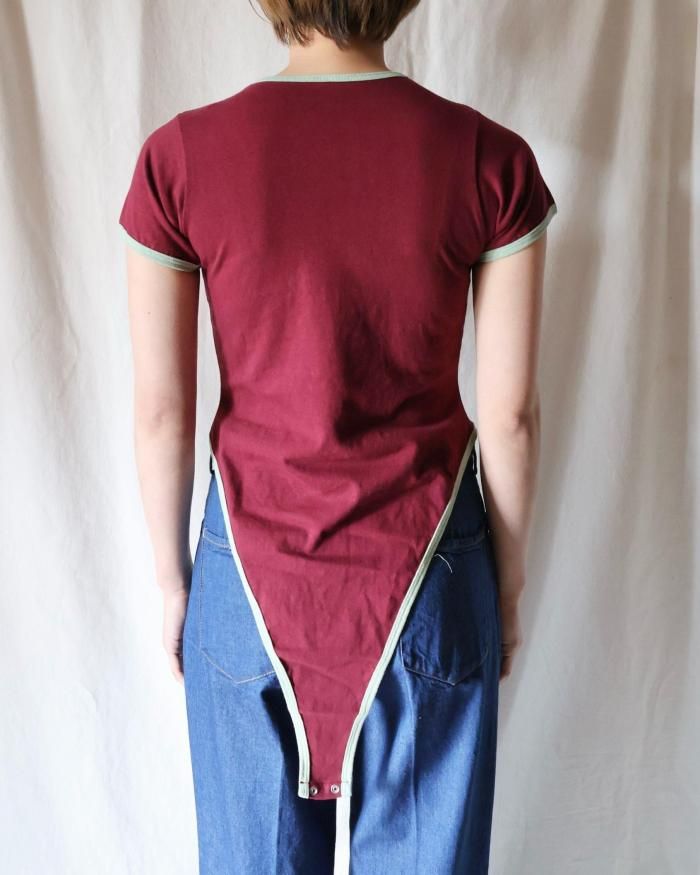 fifi collection：Piping Body Suit - BURGUNDY - ORANN ONLINE SHOP