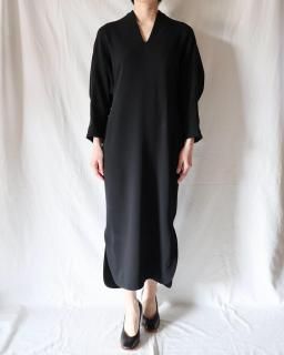 Mame KurogouchiTriacetate Polyester Georgette V-Neck Dress	- BLACK