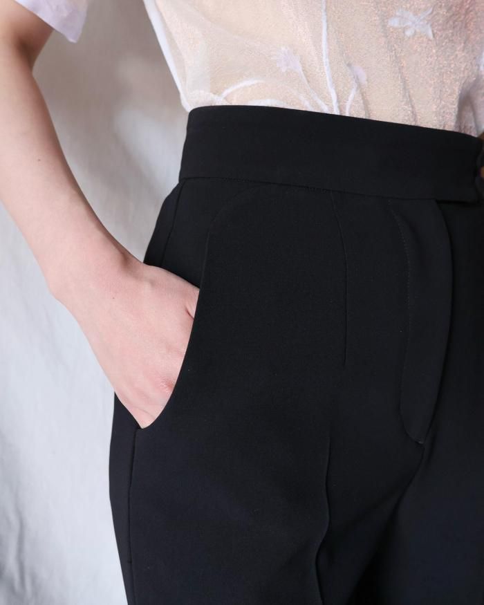 パンツ mame High Waisted Center Creased Pants Mame Kurogouchi＞Acetate Polyester High Waisted Center