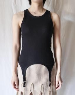 FUMIKA UCHIDANEEDLE DRAWING GARTER TANKTOP - BLACK