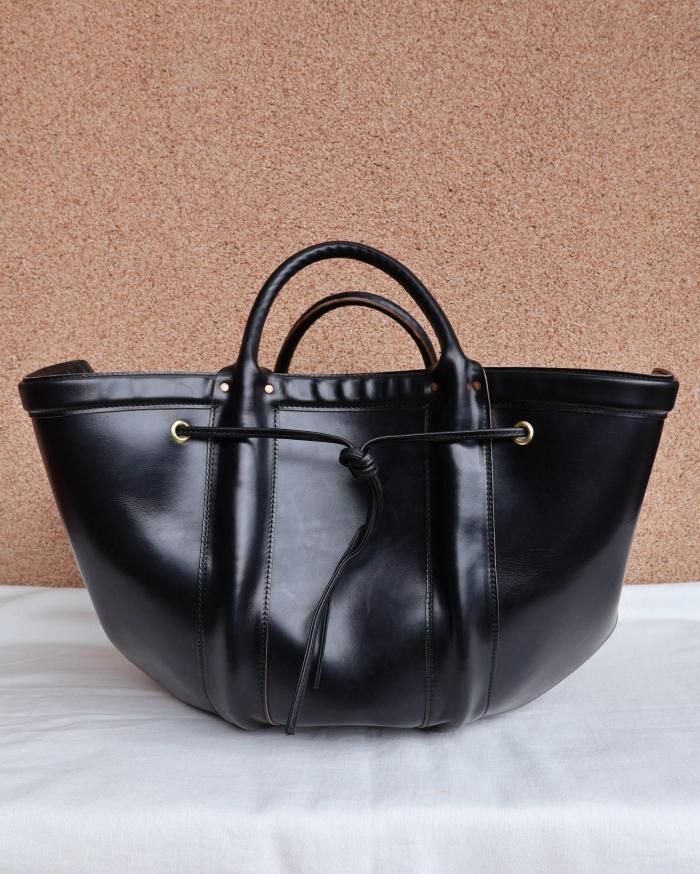 FUMIKA UCHIDA： LEATHER CARPENTERS TOOL BAG - BLACK - ORANN