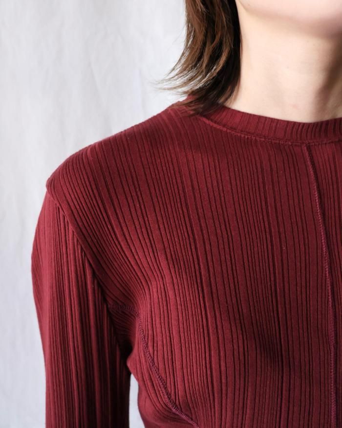 Mame Kurogouchi：Random Ribbed Organic Cotton Long Sleeve