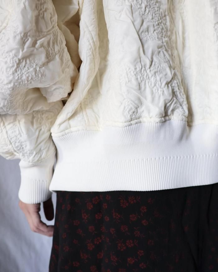 あ*か様 mame 刺繍ガウン Mame Kurogouchi：Floral Jacquard Triple Cloth Jacket- ECRU - ORANN