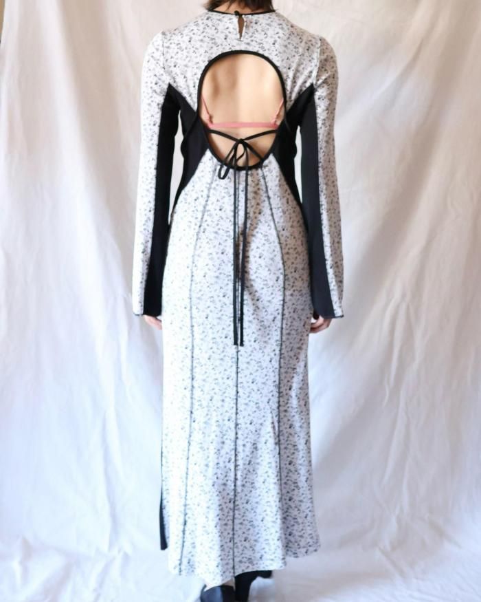 Mame Kurogouchi：Floral Jacquard Fraise Stitch Dress - WHITE