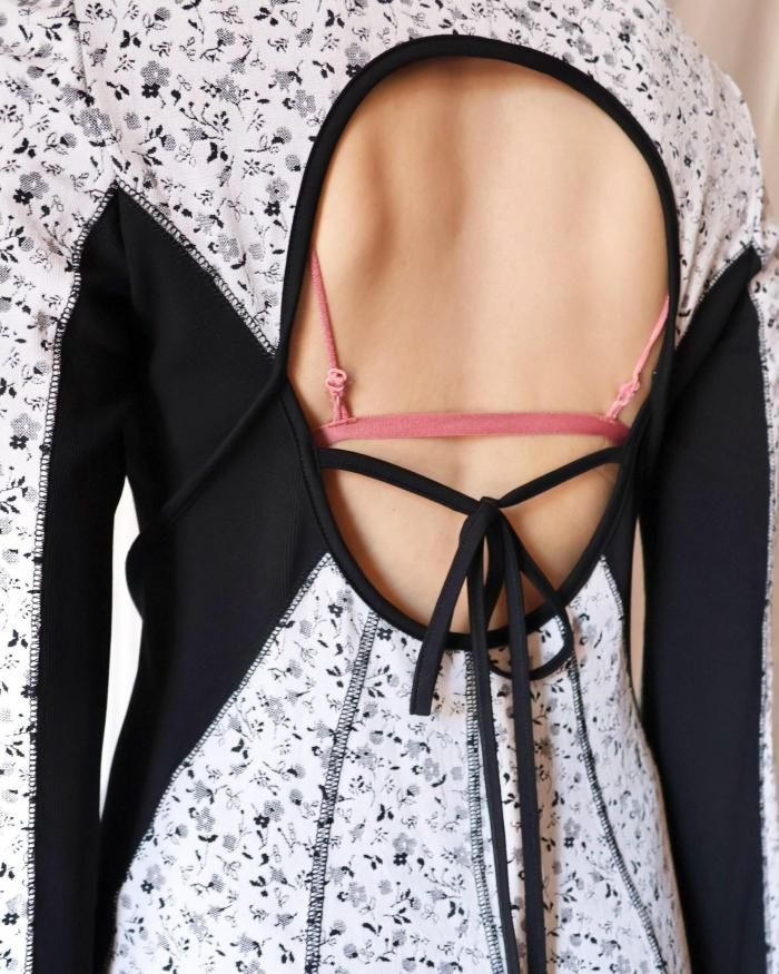 Mame Kurogouchi：Floral Jacquard Fraise Stitch Dress - WHITE