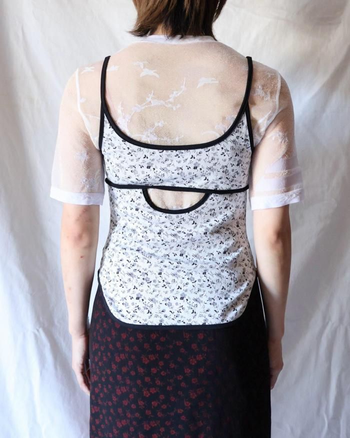 Mame Kurogouchi：Floral Jacquard Fraise Stitch Camisole Top