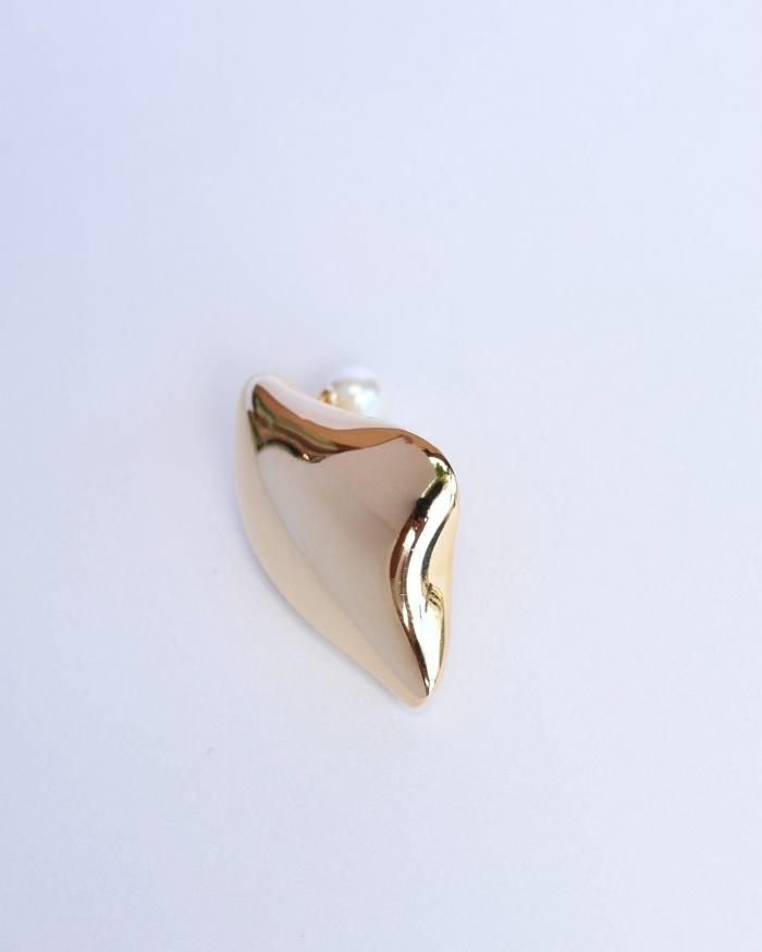 Mame Kurogouchi：Organic motif Brass Earrings - GOLD - ORANN
