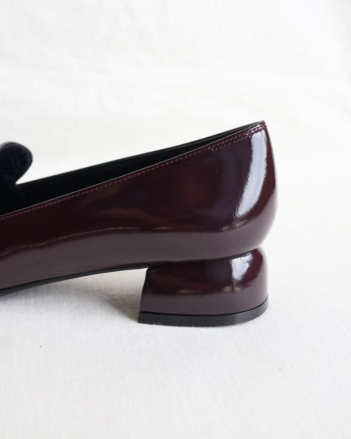 Mame Kurogouchi：Cowhide Leather Loafers - BORDEAUX - ORANN