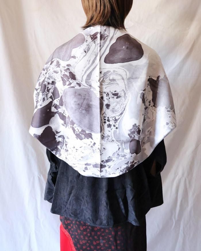 小物 Hand Printed Silk Scarf mamekurogouchi Mame Kurogouchi＞Hand Printed Silk Scarf | MAKES ONLINE STORE