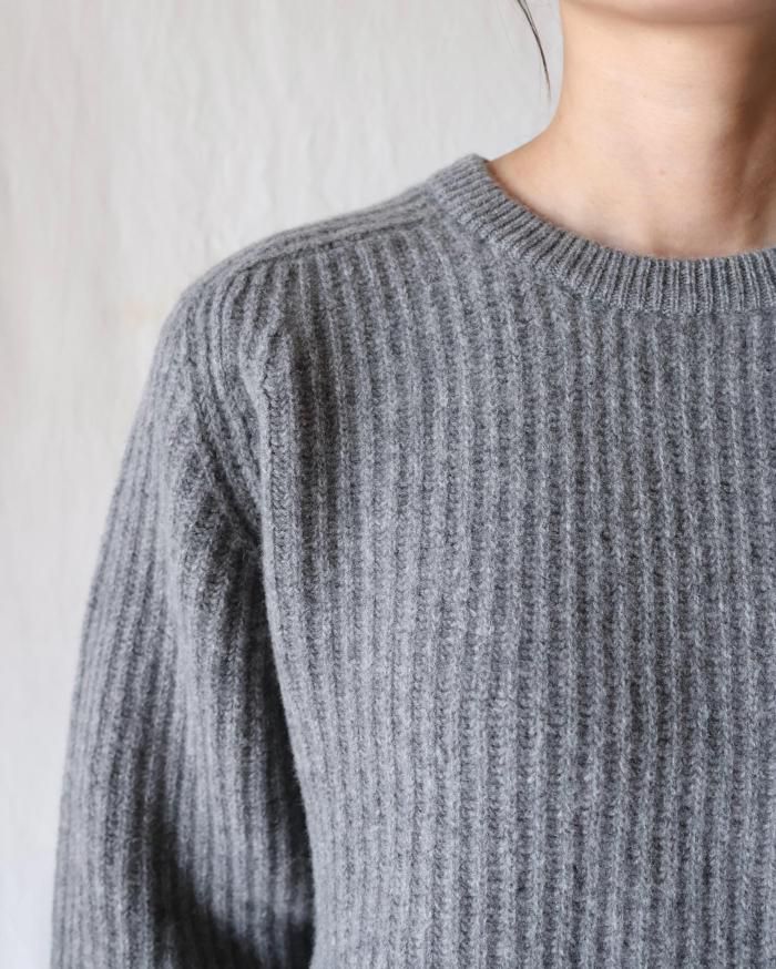 24AW Cristaseya Maxi ribbed raglan セーター Cristaseya Cashmere Wool Maxi Ribbed Raglan Knit Black