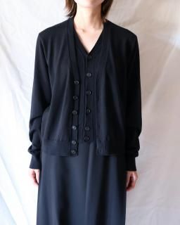 CristaseyaDOUBLE CARDIGAN - BLACK