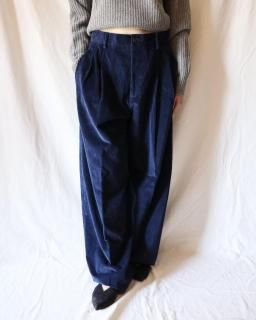 CristaseyaDOUBLE PLEATED WIDE PANTS - INDIGO