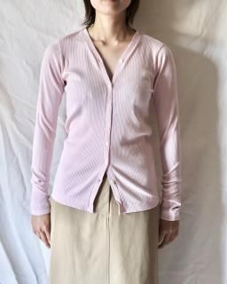 Ernie PaloRIB TIGHT CARDIGAN - PINK