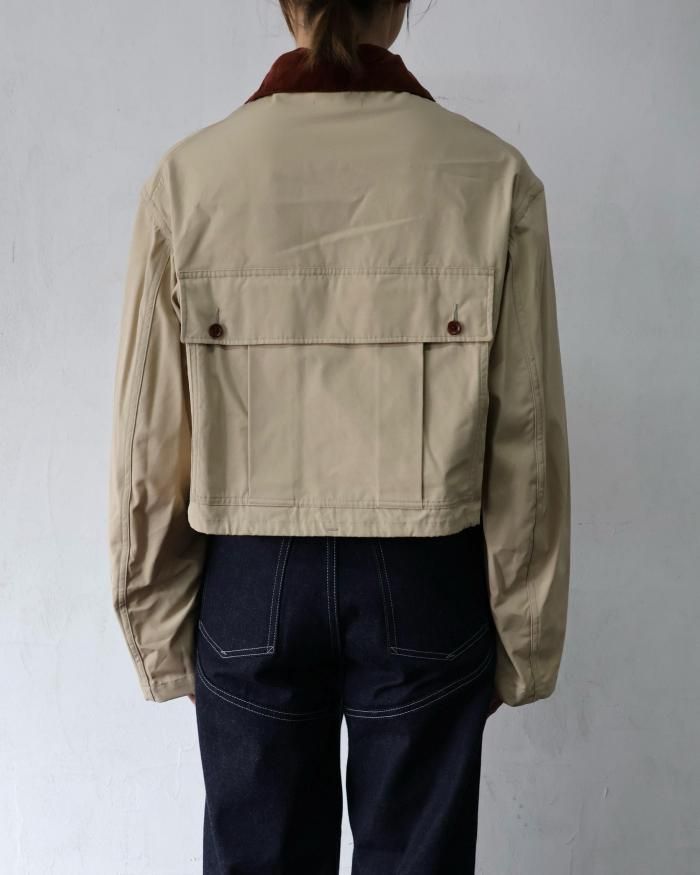 FUMIKA UCHIDA： POPLIN SHORT JACKET - SAND/BORDEAUX - ORANN