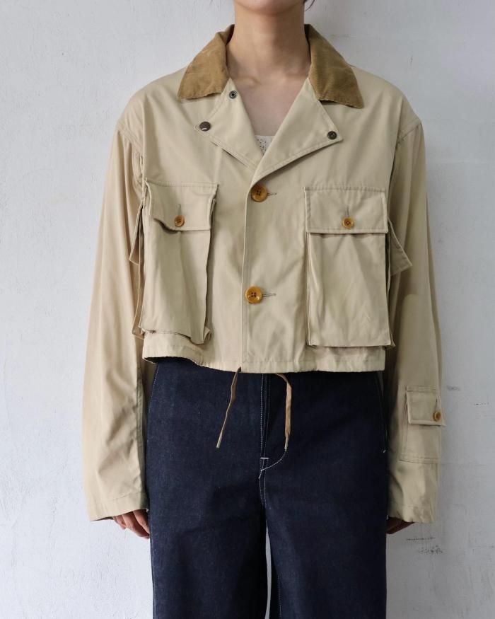 FUMIKA UCHIDA： POPLIN SHORT JACKET - SAND/BEIGE - ORANN ONLINE SHOP