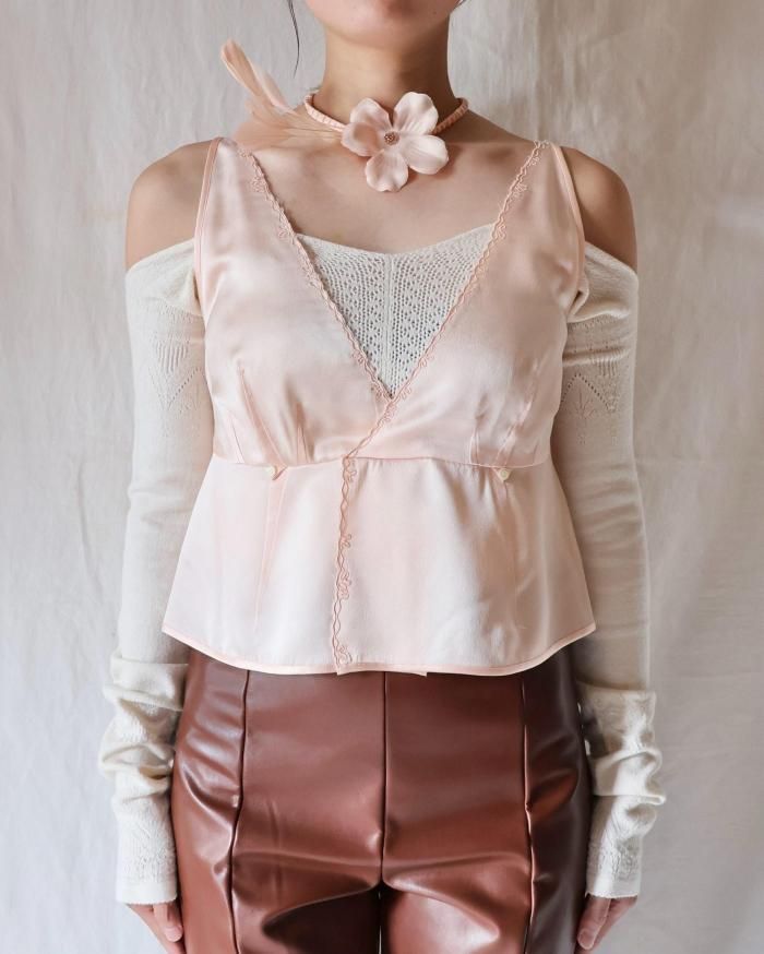 FUMIKA UCHIDA： SILK SATIN CAMISOLE - CORAL - ORANN ONLINE SHOP