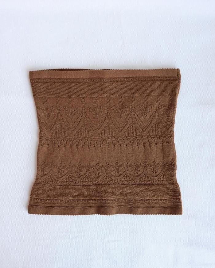 FUMIKA UCHIDA： SILK LACE KNITTING BELLYBAND - LIGHT BROWN - ORANN