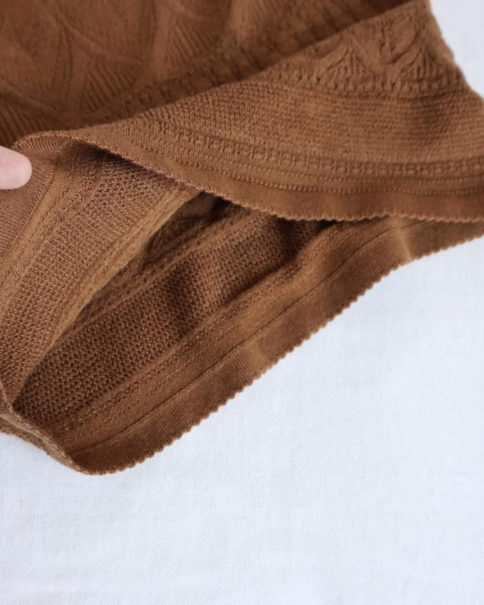 FUMIKA UCHIDA： SILK LACE KNITTING BELLYBAND - LIGHT BROWN - ORANN