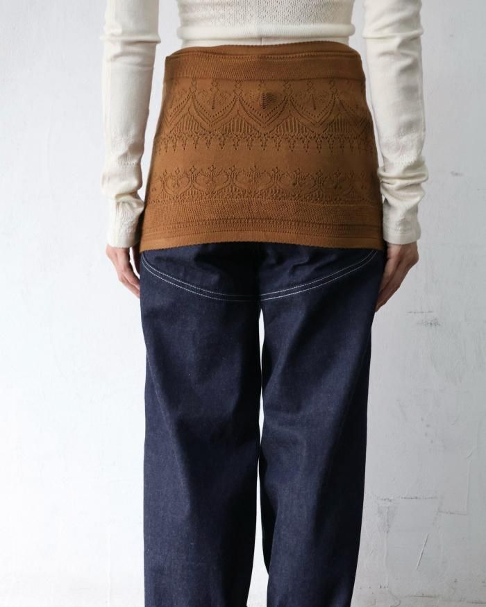 FUMIKA UCHIDA： SILK LACE KNITTING BELLYBAND - LIGHT BROWN - ORANN