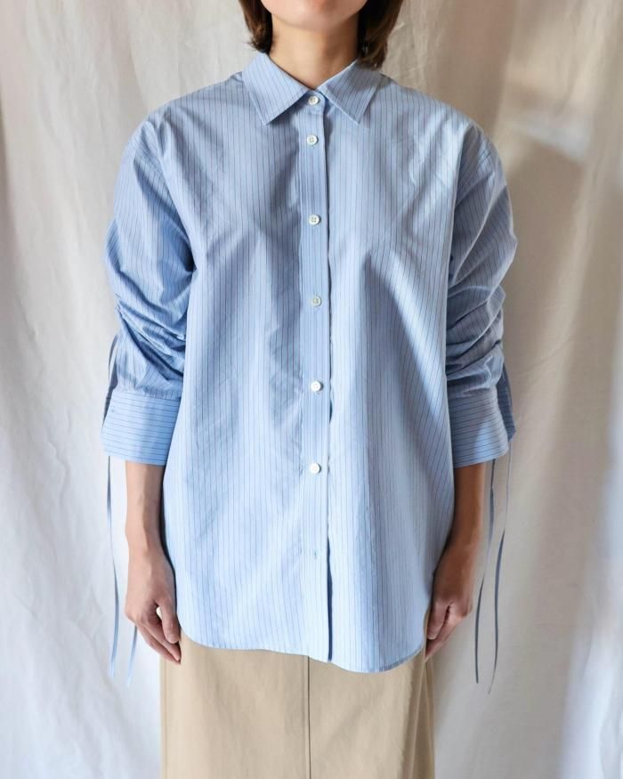 トップス ErniePalo Silk Cotton Stripe Shirt Ernie Palo Silk Cotton Stripe Shirt - Ivory | Garmentory