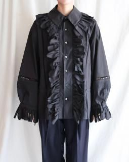 JUN MIKAMIRUFFLE SHIRT - BLACK