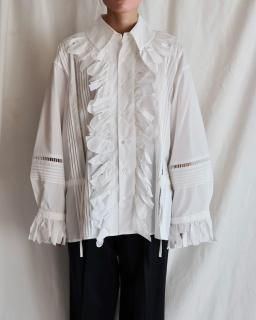 JUN MIKAMIRUFFLE SHIRT - WHITE