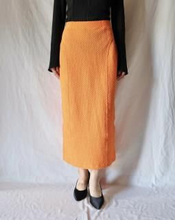 Mame KurogouchiShirring Jersey Jacquard Pencil Skirt - ORANGE
