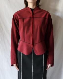 Mame KurogouchiSynthetic Leather Fancy Ftitch Jacket - BORDEAUX