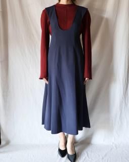 Mame KurogouchiWool Venetian Flare Dress - NAVY
