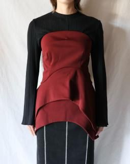 Mame KurogouchiDouble Jersey Asymmetric Bustier - BORDEAUX